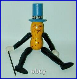 Mister Peanut All Wood Advertising Premium Doll 8 1/2 Jaymar 1930s