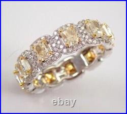 Moissanite 3.5Ct Lab Created Full Eternity Band Ring 14K Two Tone Gold Plated