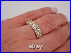 Moissanite 3.5Ct Lab Created Full Eternity Band Ring 14K Two Tone Gold Plated