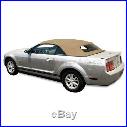 Mustang Convertible Top (05-14 All Models) Camel Sailcloth with Glass Window