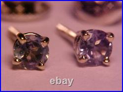 NATURAL GENUINE. 41ct RUSSIAN ALEXANDRITE EARRINGS THREADED POSTS 14K WHITE GOLD