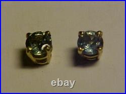 NATURAL GENUINE. 42ct RUSSIAN ALEXANDRITE EARRINGS THREADED POSTS 14K YEL. GOLD