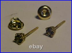 NATURAL GENUINE. 42ct RUSSIAN ALEXANDRITE EARRINGS THREADED POSTS 14K YEL. GOLD