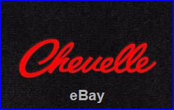 NEW! 1968-1972 CHEVELLE Floor Mats Black Carpet Embroidered Red Script Logo All