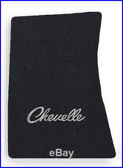 NEW! 1968-1972 CHEVELLE Floor Mats Black Carpet Embroidered Silver logo on all 4