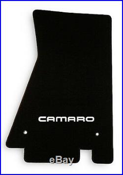 NEW! 1982-1992 Camaro Floor Mats Black Carpet Embroidered Script Silver on all 4