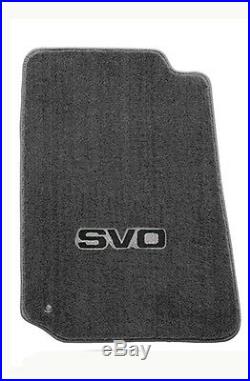 NEW! 1984-1986 Ford Mustang SVO Smoke Grey Floor Mats With Embroidered Logo All