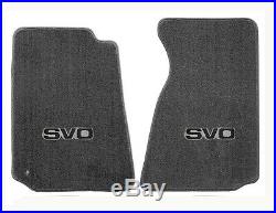 NEW! 1984-1986 Ford Mustang SVO Smoke Grey Floor Mats With Embroidered Logo All