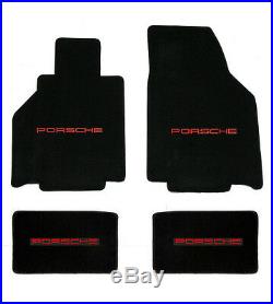 NEW! 1986-1991 Black Floor Mats Porsche 944 with Red Embroidered Logo ALL 5 Mats