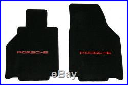 NEW! 1986-1991 Black Floor Mats Porsche 944 with Red Embroidered Logo ALL 5 Mats