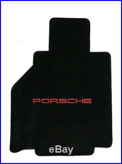 NEW! 1986-1991 Black Floor Mats Porsche 944 with Red Embroidered Logo ALL 5 Mats