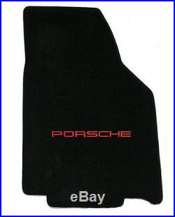 NEW! 1986-1991 Black Floor Mats Porsche 944 with Red Embroidered Logo ALL 5 Mats