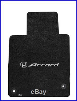 NEW! 2013-2017 Black Floor Mats Honda Accord 4 Door Silver H Logo on all 4 Mats