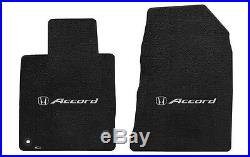 NEW! 2013-2017 Black Floor Mats Honda Accord 4 Door Silver H Logo on all 4 Mats