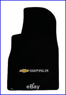NEW! BLACK Floor Mats 2006-2014 Chevy Impala Embroidered Bowtie Double Logo All