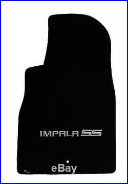 NEW! BLACK Floor Mats 2006-2014 Chevy Impala Embroidered SS Logo in Silver All 4
