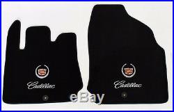 NEW! BLACK Floor Mats 2010-2016 Cadillac SRX Official Crest & Script Logo All 3