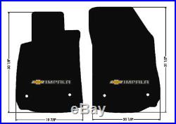 NEW BLACK Floor Mats 2014-2018 Chevy Impala Embroidered Bowtie Double Logo All 4