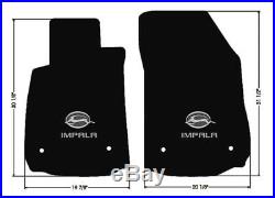 NEW! BLACK Floor Mats 2014-2020 Chevy Impala Embroidered Double Logo on All 4