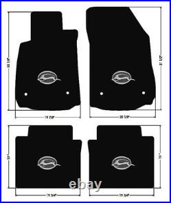 NEW! BLACK Floor Mats 2014-2020 Chevy Impala Embroidered Logo in Silver on All 4