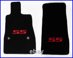 NEW! BLACK Floor Mats 2016-2021 Camaro Embroidered SS Logo in Red on All 4 Mats