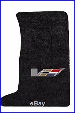 NEW! Black Floor Mats 2009-2014 Cadillac Sedan CTS V Series Flag logo All 4 Mats