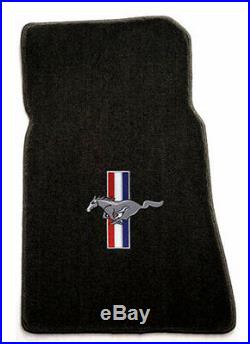 NEW! Black Floor Mats Mustang Convertible Pony Bars Embroidered Logo on all 4