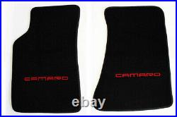 NEW! Carpet Floor Mats 1982-2002 Camaro Script Embroidered Logo in Red Set All 4
