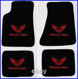 NEW! Carpet Floor Mats 1982-2002 PONTIAC FIREBIRD Trans Am Embroidered Logo All