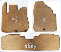 NEW! Tan Floor Mats 2010-2016 Cadillac SRX Official Crest Logo in Silver on All