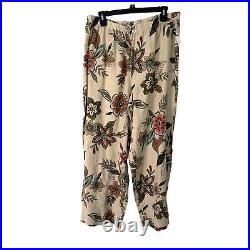NWT Hot Cotton By Marc Ware Linen Pant Set Womens Size Large L Desert Floral New