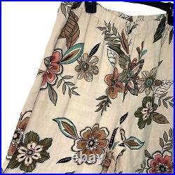 NWT Hot Cotton By Marc Ware Linen Pant Set Womens Size Large L Desert Floral New