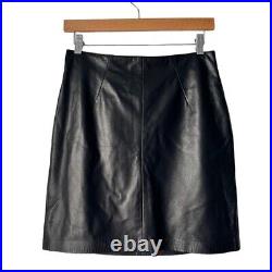 NWT John Elliott Black Genuine Leather Mini Skirt Size Small / MSRP $698