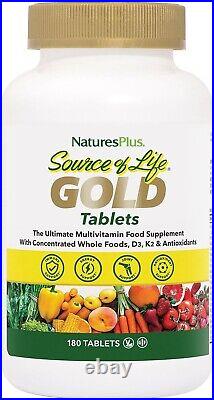 Natures Plus Source of Life Gold 180 Tabs Ultimate Multivitamin Food Supplement
