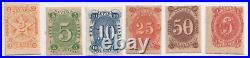 Nevada State Revenue Tax stamps 6 different all MNH D6, D21, D23, D38, D39, D28