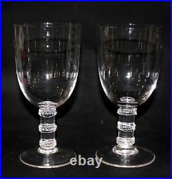 New! 2 Juliska DEAN Clear Wine Goblet Glasses 7 1/2 Embossed Rope Bands Base