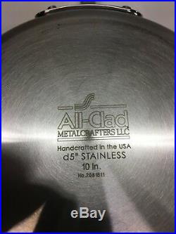 New All-Clad D5 Brushed Stainless Steel 5-Ply Bonded 8 and 10 Fry-Pan Set