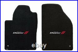 New! Black Floor Mats 2013-2016 Dodge Dart Embroidered Logo Silver & Red All 4