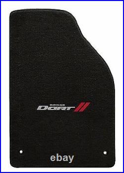 New! Black Floor Mats 2013-2016 Dodge Dart Embroidered Logo Silver & Red All 4