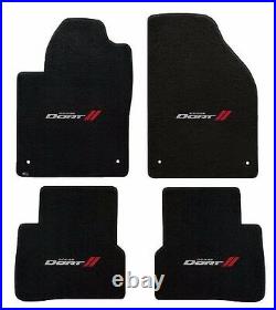 New! Black Floor Mats 2013-2016 Dodge Dart Embroidered Logo Silver & Red All 4