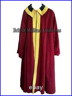 New Ceremonial Cloak Drum Major State Dress Army Men Maroon Velvet Costume Cloak