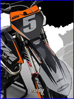 New Dirtx Industries Complete Graphics Factory Storm Orange/gray All Ktm Models