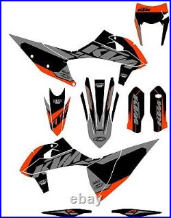 New Dirtx Industries Complete Graphics Factory Storm Orange/gray All Ktm Models