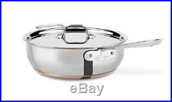 New Display! All-Clad Copper Core 4 Qt Essential Pan Pot With Lid. Made In USA
