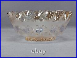 New England Glass Pomona Cornflower Pattern 8 1/8 Inch Bowl Circa 1886-1887