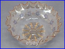 New England Glass Pomona Cornflower Pattern 8 1/8 Inch Bowl Circa 1886-1887