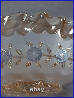 New England Glass Pomona Cornflower Pattern 8 1/8 Inch Bowl Circa 1886-1887