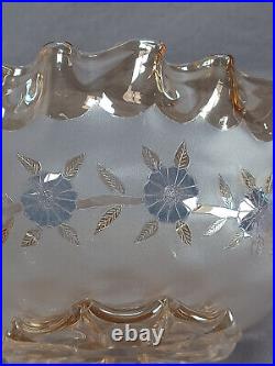 New England Glass Pomona Cornflower Pattern 8 1/8 Inch Bowl Circa 1886-1887