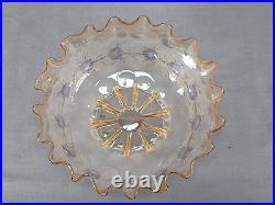 New England Glass Pomona Cornflower Pattern 8 1/8 Inch Bowl Circa 1886-1887