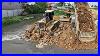 New Update Project New Road Building In Swap Water By Bulldozer Shantui 25ton Truck Dropping Dirt